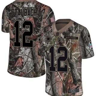 Nike Cowboys #12 Roger Staubach Camo Men's Stitched NFL Limited Rush Realtree Jersey
