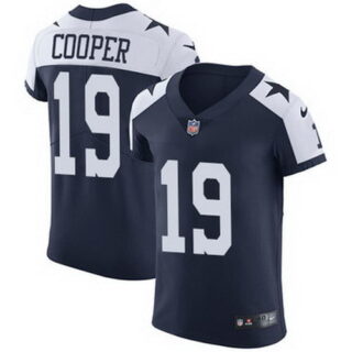 Nike Cowboys #19 Amari Cooper Navy Blue Thanksgiving Men's Stitched NFL Vapor Untouchable Throwback Elite Jersey