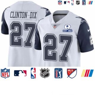 Nike Cowboys #27 Ha Ha Clinton-Dix White Men's Stitched With Established In 1960 Patch NFL Limited Rush Jersey