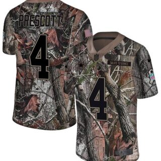 Nike Cowboys #4 Dak Prescott Camo Men's Stitched NFL Limited Rush Realtree Jersey
