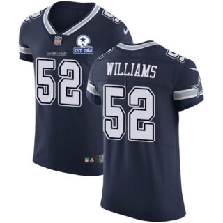 Nike Cowboys #52 Connor Williams Navy Blue Team Color Men's Stitched With Established In 1960 Patch NFL Vapor Untouchable Elite Jersey