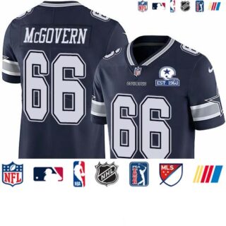 Nike Cowboys #66 Connor McGovern Navy Blue Team Color Men's Stitched With Established In 1960 Patch NFL Vapor Untouchable Limited Jersey