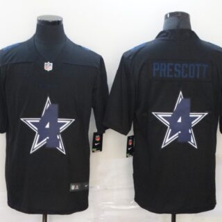 Nike Cowboys 4 Dak Prescott Black Shadow Logo Limited Jersey