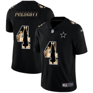 Nike Cowboys 4 Dak Prescott Black Statue Of Liberty Limited Jersey