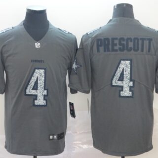 Nike Cowboys 4 Dak Prescott Gray Camo Vapor Untouchable Limited Jersey