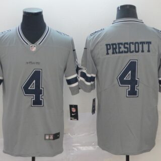Nike Cowboys 4 Dak Prescott Gray Inverted Legend Limited Jersey