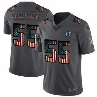 Nike Cowboys 55 Leighton Vander Esch 2019 Salute To Service USA Flag Fashion Limited Jersey