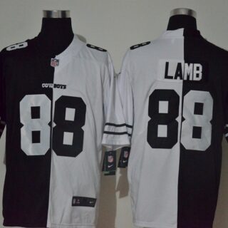 Nike Cowboys 88 Ceedee Lamb Black And White Split Vapor Untouchable Limited Jersey