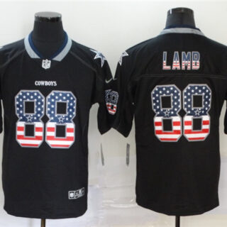 Nike Cowboys 88 Ceedee Lamb Black USA Flag Fashion Limited Jersey