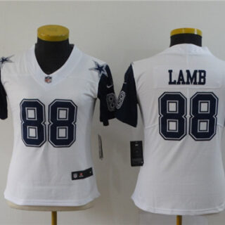 Nike Cowboys 88 Ceedee Lamb White Women 2020 NFL Draft Color Rush Limited Jersey