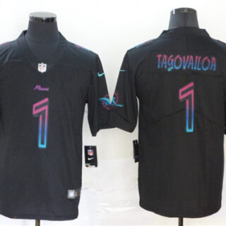 Nike Dolphins 1 Tua Tagovailoa Black City Edition Vapor Untouchable Limited Jersey