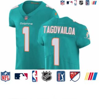 Nike Dolphins #1 Tua Tagovailoa Aqua Green Team Color Men's Stitched NFL Vapor Untouchable Elite Jersey