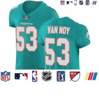 Nike Dolphins #53 Kyle Van Noy Aqua Green Team Color Men's Stitched NFL Vapor Untouchable Elite Jersey