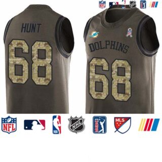 Nike Dolphins #68 Robert Hunt Green Men's Stitched NFL Limited Salute To Service Tank Top Jersey
