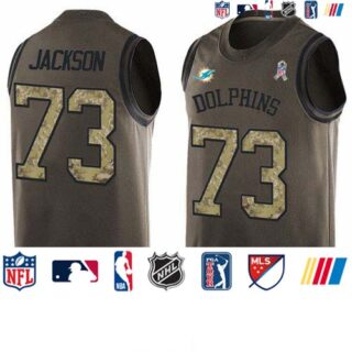 Nike Dolphins #73 Austin Jackson Green Men's Stitched NFL Limited Salute To Service Tank Top Jersey