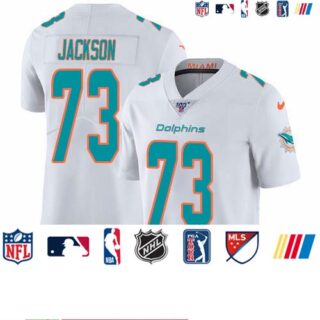 Nike Dolphins #73 Austin Jackson White Men's Stitched NFL 100th Season Vapor Untouchable Limited Jersey