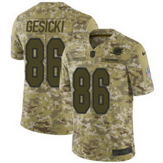 Nike Dolphins #86 Mike Gesicki Camo Men's Stitched NFL Limited 2018 Salute To Service Jersey