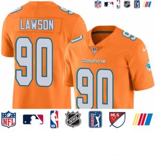 Nike Dolphins #90 Shaq Lawson Orange Men's Stitched NFL Limited Rush Jersey