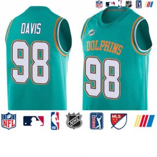 Nike Dolphins #98 Raekwon Davis Aqua Green Team Color Men's Stitched NFL Limited Tank Top Jersey