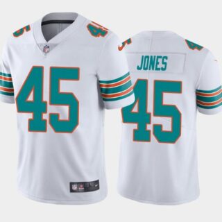 Nike Dolphins 45 Brandon Jones White Throwback Vapor Untouchable Limited Jersey