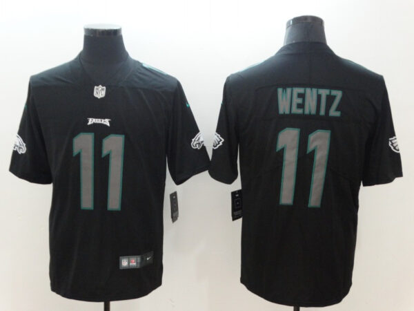 Nike Eagles 11 Carson Wentz Black Impact Limited Jersey
