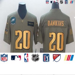 Nike Eagles 20 Brian Dawkins 2019 Olive Gold Salute To Service Limited Jersey