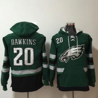 Nike Eagles 20 Brian Dawkins Green All Stitched Hooded Sweatshirt