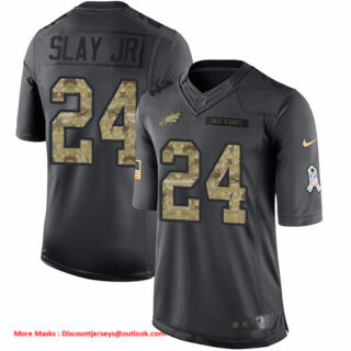 Nike Eagles #24 Darius Slay Jr Black Men's Stitched NFL Limited 2016 Salute to Service Jersey