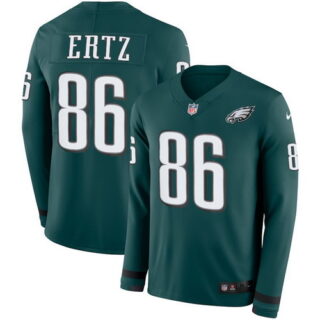 Nike Eagles 86 Zach Ertz Green Therma Long Sleeve Jersey