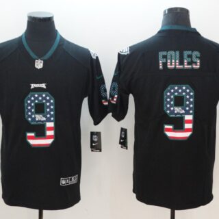 Nike Eagles 9 Nick Foles Black USA Flag Fashion Color Rush Limited Jersey