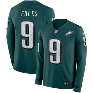 Nike Eagles 9 Nick Foles Green Therma Long Sleeve Jersey