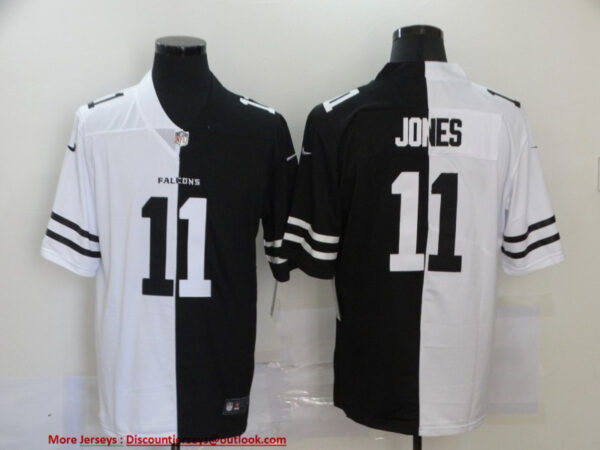 Nike Falcons 11 Julio Jones Black And White Split Vapor Untouchable Limited Jersey
