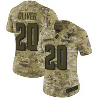 Nike Falcons #20 Isaiah Oliver Camo Women's Stitched NFL Limited 2018 Salute to Service Jersey
