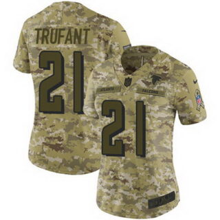 Nike Falcons #21 Desmond Trufant Camo Women's Stitched NFL Limited 2018 Salute to Service Jersey