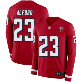 Nike Falcons #23 Robert Alford Red Team Color Men's Stitched NFL Limited Therma Long Sleeve Jersey