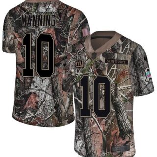 Nike Giants #10 Eli Manning Camo Men's Stitched NFL Limited Rush Realtree Jersey