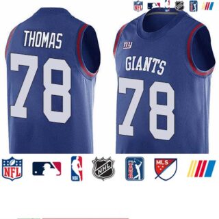 Nike Giants #78 Andrew Thomas Royal Blue Team Color Men's Stitched NFL Limited Tank Top Jersey
