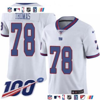 Nike Giants #78 Andrew Thomas White Men's Stitched NFL Limited Rush 100th Season Jersey