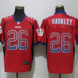 Nike Giants 26 Saquon Barkley Red Drift Fashion Elite Jersey
