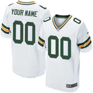 Nike Green Bay Packers Elite White Road Men's Jersey NFL Customized jerseys