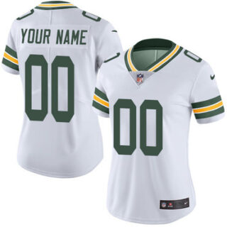 Nike Green Bay Packers Elite White Road Women's Jersey NFL Vapor Untouchable Customized jerseys