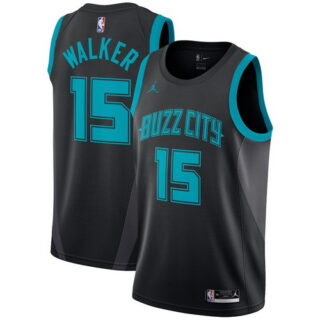 Nike Hornets 15 Kemba Walker Black 2018-19 City Edition Nike Swingman Jersey