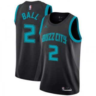 Nike Hornets #2 LaMelo Ball Black NBA Jordan Swingman City Edition 2018 19 Jersey