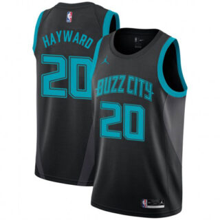 Nike Hornets #20 Gordon Hayward Black NBA Jordan Swingman City Edition 2018 19 Jersey