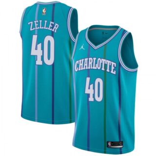 Nike Hornets #40 Cody Zeller Aqua NBA Jordan Swingman Hardwood Classics Jersey