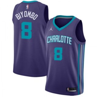 Nike Hornets #8 Bismack Biyombo Purple NBA Jordan Swingman Statement Edition Jersey