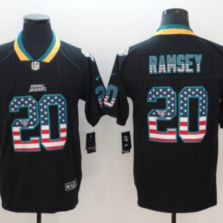 Nike Jaguars 20 Jalen Ramsey Black USA Flag Fashion Color Rush Limited Jersey
