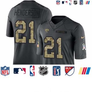 Nike Jaguars #21 C.J. Henderson Black Men's Stitched NFL Limited 2016 Salute to Service Jersey