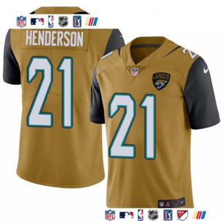Nike Jaguars #21 C.J. Henderson Gold Men's Stitched NFL Limited Rush Jersey