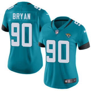 Nike Jaguars #90 Taven Bryan Teal Green Team Color Women's Stitched NFL Vapor Untouchable Limited Jersey
